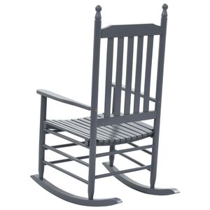 Fauteuil à bascule standard en bois de peuplier gris, mobilier domestique confortable - Product Image 4