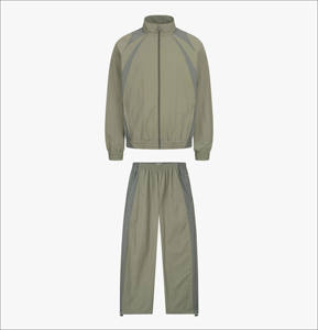 Vêtements d'entraînement flexibles avec veste zippée et pantalon, ensemble 2 pièces coupe-vent pour femmes, pour les séances d'exercice régulières - Product Image 1