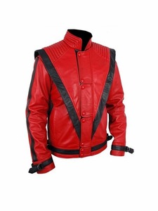 Veste en cuir rouge M-J Thriller Jackson - Product Image 2