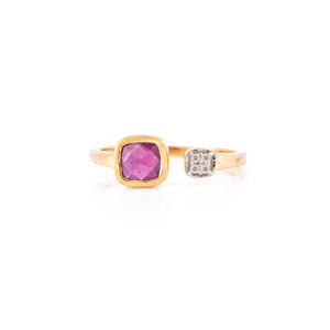 Anillo Abierto con Rubíes y Diamantes de 18K para Mujer - Product Image 2