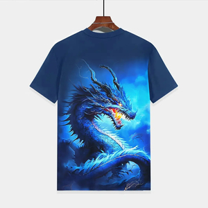 Conjunto de Camiseta para Niño de 2 Piezas, Mezcla de Poliéster/Algodón, Lona Transpirable de Secado Rápido, Estampado 3D, Ropa de Verano, Camiseta de Manga Corta - Product Image 3
