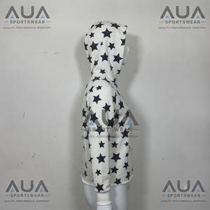 เสื้อสเวตเชิ้ตมีฮู้ดสีขาวสำหรับผู้ชาย AUA พิมพ์ลายดาวสีดำทรงปกติสวมใส่สบายๆในฤดูใบไม้ร่วง - Product Image 2