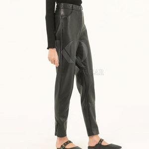 Pantalones de Cuero para Mujer, Corte Recto Clásico de Invierno, Secado Rápido, Transpirables, para Oficina Moderna y Estilo de Fin de Semana - Product Image 4