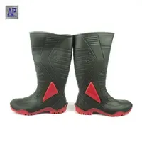 AP Boots TERRA 3 Safety Rain Boots-Heavy Duty Waterproof PVC <b>Work</b> <b>Shoes</b> Green Red - Product Image 4