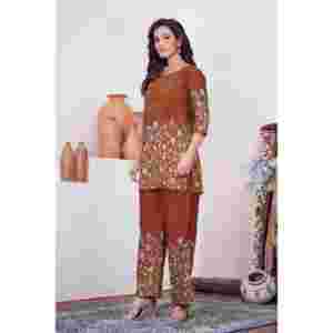 <b>Women's</b> Printed Cotton Two Piece Co-Ord Set for Custom Outfits - Product Image 5