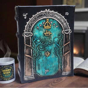 Handmade Leather Journal Fantasy Door Design Magic Inspired Grimoire Hardcover Writing Diary Art <b>Book</b> Vintage Grimoire - Product Image 4