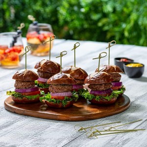 Brochettes de barbecue en bambou jetables, bâtonnets naturels pour la cuisson en extérieur, utilisation sur grill, matériau durable et écologique, manche en bambou - Product Image 4