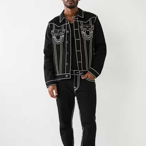 Oem Service <b>Denim</b> <b>Jacket</b> Hot Selling In High Quality Jean <b>Jacket</b> Street Casual <b>Denim</b> <b>Jacket</b> For Men <b>Custom</b> - Product Image 2
