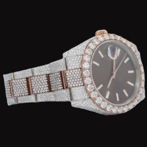 Reloj Mecánico de Lujo para Mujer con Esfera Marrón VVS y Moissanita, Reloj de Pulsera Personalizado con Cristales, Movimiento de Cuarzo Cuadrado Antiguo, Venta al Por Mayor - Product Image 4