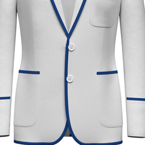Blazer formel unisexe Zeta White en coton biologique, doublure personnalisée, double bordure, prêt à expédier, fabrication OEM Greek Life - Product Image 6