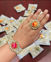 Bracelet ajustable moderne détachable en perles Bandhani du Rajasthan indien, idéal pour les mariages, les fêtes, les événements Haldi et Mehndi