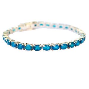 Pulseras de tenis de Plata de Ley 925 Unisex fiesta de alta calidad neón apatita piedra preciosa joyería hecha a mano regalos chapados en rodio - Product Image 1