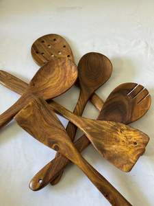Handmade 6-Piece <b>Wooden</b> <b>Spoon</b> <b>Set</b> Dishwasher Safe & Decorative for Kitchen Use - Product Image 2