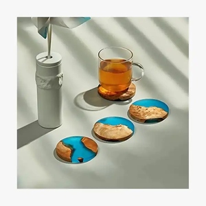 Luxury Handmade Wooden & Epoxy Resin <b>Coasters</b> Set Waterproof Heat Resistant <b>Drink</b> <b>Coasters</b> for Home Bar Hotel Decor - Product Image 6