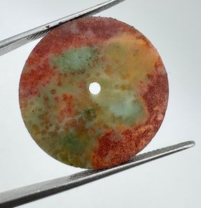 Cadran de montre en agate sanguine naturelle, disque de 31,5 mm, pierre bleue, fait main sur mesure, épaisseur 1 mm, trou central de 2 mm, classique et élégant - Product Image 4