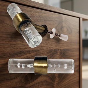 Poignées de tirage en laiton et résine transparente en forme de T, design industriel, pour extérieur, salon, hôtel, cuisine, chambre, commode - Vente chaude - Product Image 5