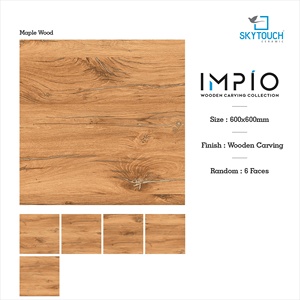 Carreaux de sol modernes à effet bois 600x600 et 600x1200mm Série de marbre brun design de haute qualité du principal fabricant - Product Image 2