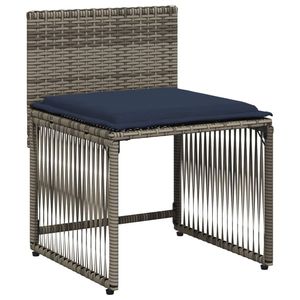 Juego de comedor de patio de ratán polivinílico gris de 7 piezas con cojines Muebles de exterior con estilo - Product Image 6