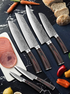 6-Piece Damascus Steel <b>Knife</b> <b>Set</b> Handmade Wooden Handle Straight Edge <b>Sharp</b> Chef <b>Knives</b> Stainless Steel Blade Ambidextrous - Product Image 6