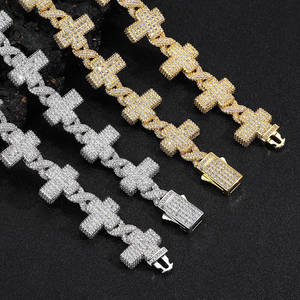 Bracelet entièrement serti de diamants, bracelet croix en diamants, bracelet hip hop, bracelet cadeau pour homme, bijoux hip hop, bracelet pour homme - Product Image 5