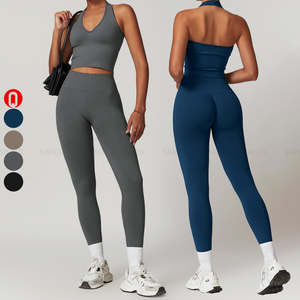 Conjunto Deportivo de 3 Piezas para Mujer, de Secado Rápido, Transpirable, con Leggings de Manga Larga, Chaqueta de Compresión y Sujetador Deportivo para Yoga, Gimnasio y Entrenamiento - Product Image 1