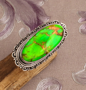 Green Copper Turquoise <b>Ring</b> 925 Sterling Silver <b>Statement</b> <b>Ring</b> Women's Promise Wedding Party Gift for - Product Image 4