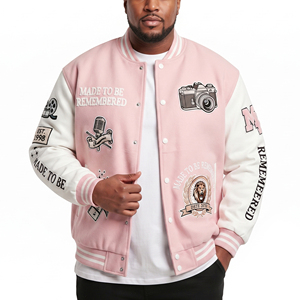 Veste universitaire brodée pour hommes, style streetwear, avec patchs personnalisés, vente en gros - Product Image 1