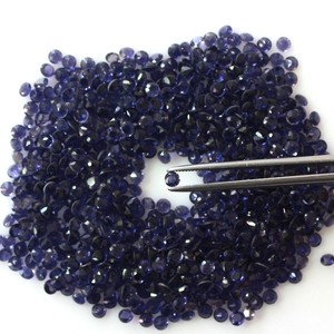 Iolita azul natural de 3 mm, facetada, de corte redondo, piedra preciosa suelta, cuentas de iolita calibradas para la fabricación de joyas, collares y pulseras. - Product Image 5