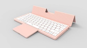Clavier sans fil 78 touches avec pavé tactile, étui en cuir, clavier portable mini pliable pour iPad, tablette, téléphone, ordinateur portable, bureau - Product Image 4