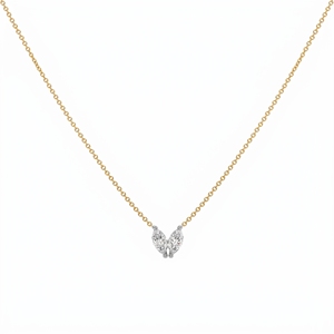 Collar Doble Corazón Marquise Más Vendido, con Diamantes Naturales y Cultivados en Laboratorio, Colgante de Lujo, Joyería Romántica, Regalo para Mujer - Product Image 2