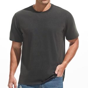 Camisetas negras puras de 250g para hombre, camisetas de verano 100% algodón jersey, camisetas nuevas de manga corta para hombre, camisetas estilo streetwear. - Product Image 1