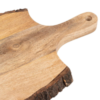 Live Edge Peddelvormige Mango Hout Snijplank Met Boomschors Rand Hak En Voorbereidingsplaat Voor Groothandel Bulkvoorraad
