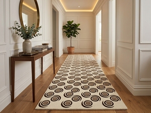 Factory Supply Custom Modern Circle Pattern Hallway <b>Runner</b> <b>Rug</b> Hand Tufted Luxury Long Corridor Carpet Manufacturer - Product Image 1