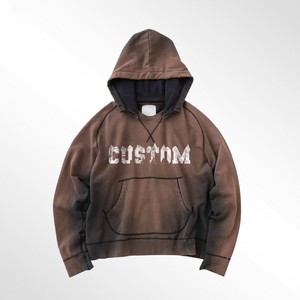 เสื้อฮู้ดดี้ผู้ชายผ้าฝ้ายฟอกสีสไตล์วินเทจ เนื้อผ้านุ่มระบายอากาศดี มีเชือกปรับได้ที่ฮู้ด - Product Image 2