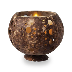 Boho wedding candle <b>holder</b> handcrafted tea light stand sustainable coconut shell <b>tealight</b> <b>holders</b> - Product Image 1