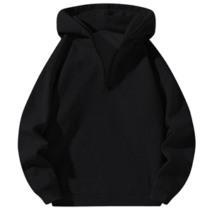 Quarter <b>Zip</b> <b>Hooded</b> Sweatshirt Custom Embroidered Hoodie Premium Cotton Fleece OEM ODM Bulk Clothing Manufacturer Custom Hoodies - Product Image 6