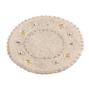 Artisan Handmade Seed Beadwork <b>Coaster</b> Collection Luxury Decorative Beverage Mats For Dining Coffee Table Wedding And Events - Product Image 1