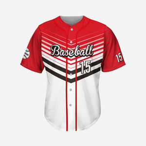 Camiseta de Béisbol Unisex Personalizada San Diego, Rayas Rojas y Blancas, Número 15, Impresión por Transferencia de Calor, Transpirable, Manga Corta, Primavera/Verano - Product Image 1
