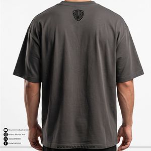 MAWRA T-shirt noir à manches courtes pour homme, col rond, coupe décontractée, respirant, avec logo imprimé au dos - Product Image 2