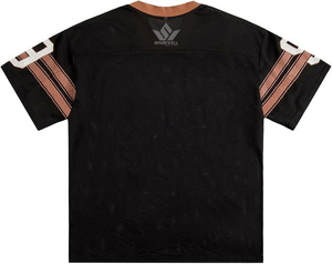 Camiseta de Fútbol Americano Personalizada para Hombre, Negra, Cuello en V, Manga Corta, Malla 100% Poliéster Transpirable, Número de Equipo 99 Sublimado en la Parte Delantera - Product Image 2