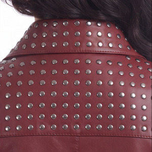 Women Genuine Studded Fashion <b>Jacket</b> Women Leather Studded <b>Jacket</b> With Zipper Ladies Full Sleeve Leather Studded <b>Jackets</b> - Product Image 5