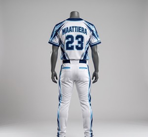 Conjunto de Uniforme de Béisbol Blanco y Azul para Hombre, Pantalones Deportivos con Número Personalizado, Ropa Deportiva, Fabricante y Proveedor Mayorista OEM - Product Image 4