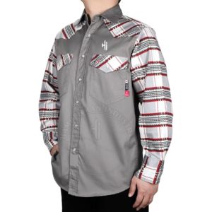 Chest Pockets Breathable <b>Welding</b> <b>Shirt</b> Engineered for Comfort and Safety Protective <b>Welding</b> Sleeve Two Pocket Snap Front - Product Image 2