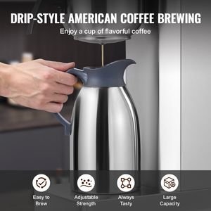 Macchina per Caffè Elettrica a Goccia in Acciaio Inox da 12 Tazze con Caraffa Termica per Mantenere il Caffè Caldo o Freddo - Product Image 6
