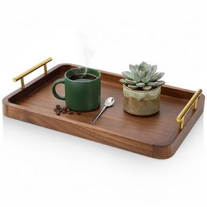 Plateau de service en bois fait main, forme irrégulière, design Wabi Sabi, plateau en bois naturel poli pour la table à manger, plateau en bois - Product Image 1