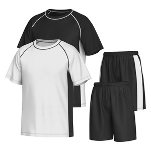 Conjunto Deportivo para Hombre, Camiseta y Pantalones Cortos con Bloques de Color, Cuello Redondo, Secado Rápido, Poliéster y Elastano, Ropa de Verano - Product Image 2