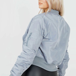 Wholesale Price Full Zipper Crop Top <b>Jackets</b> for <b>Women</b> <b>Lightweight</b> Breathable Casual Wear New Design Stylish <b>Women</b> Bomber <b>Jacket</b> - Product Image 2