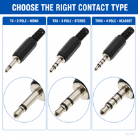 Connecteur Jack Stéréo/Mono 3,5 mm Mâle TS TRS TRRS 2 3 4 Pôles à Souder pour Réparation de Câble Casque/Haut-parleur DIY