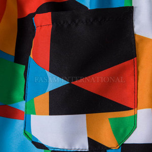 Solid Color <b>Cheap</b> Price Hawaii Shirts & Shorts Set <b>Light</b> Weight Men Hawaii Shirts & Shorts Set - Product Image 6