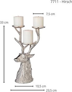 Porte-bougie moderne en forme de tête de renne avec placage argenté, décoration de Noël pour la maison, porte-bougie sculptural fait main pour table - Product Image 6